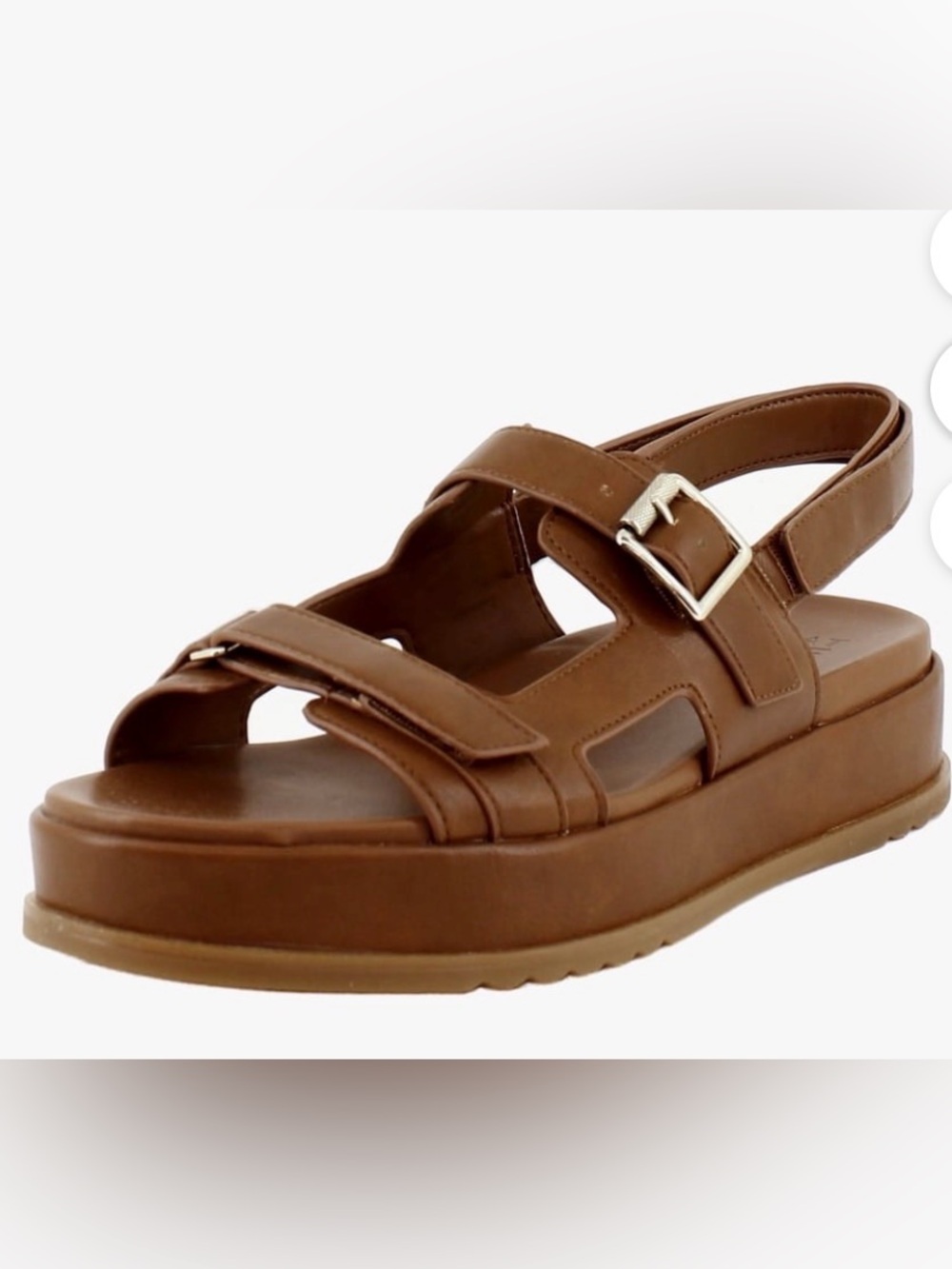 Naturalizer size 8 wide ‘Ziva’ adjustable brown flatform  sandals
